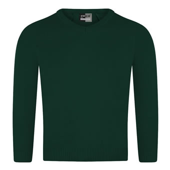 girls green school jumper v neck